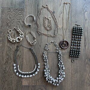 Fashion Costume Jewelry Lot Bundle Mixed Metal Necklaces Bracelets